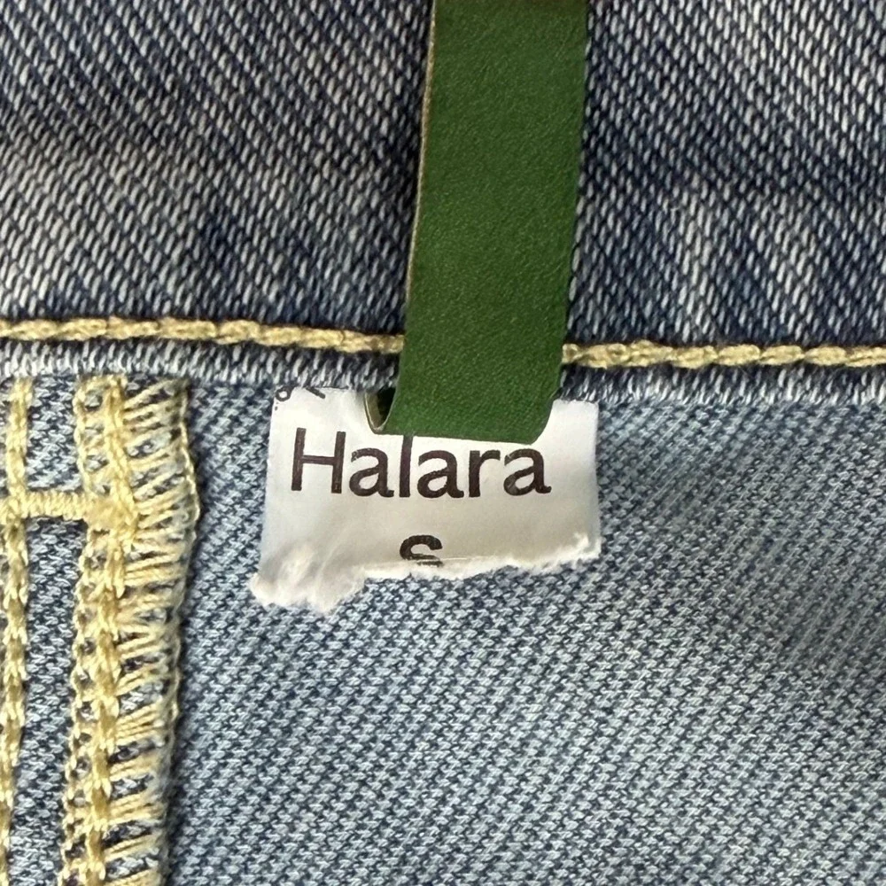 Halara Light Wash Wide Leg Crossover Waist Denim Jeans Blue S - Picture 4 of 10